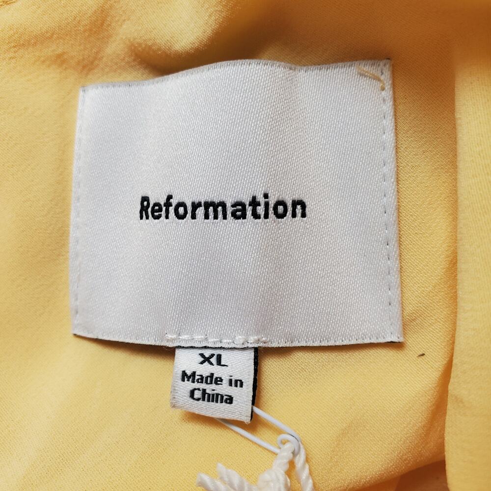 Reformation Jeany Silk Halter Open Back Maxi Dress Sunshine Satin Yellow Size XL - Picture 11 of 15